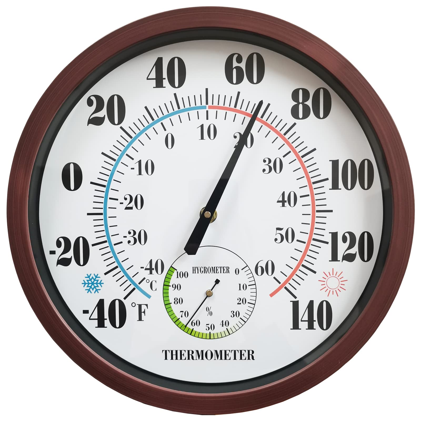 Indoor Outdoor Thermometer Large Numbers 12 Inch Wall Weather