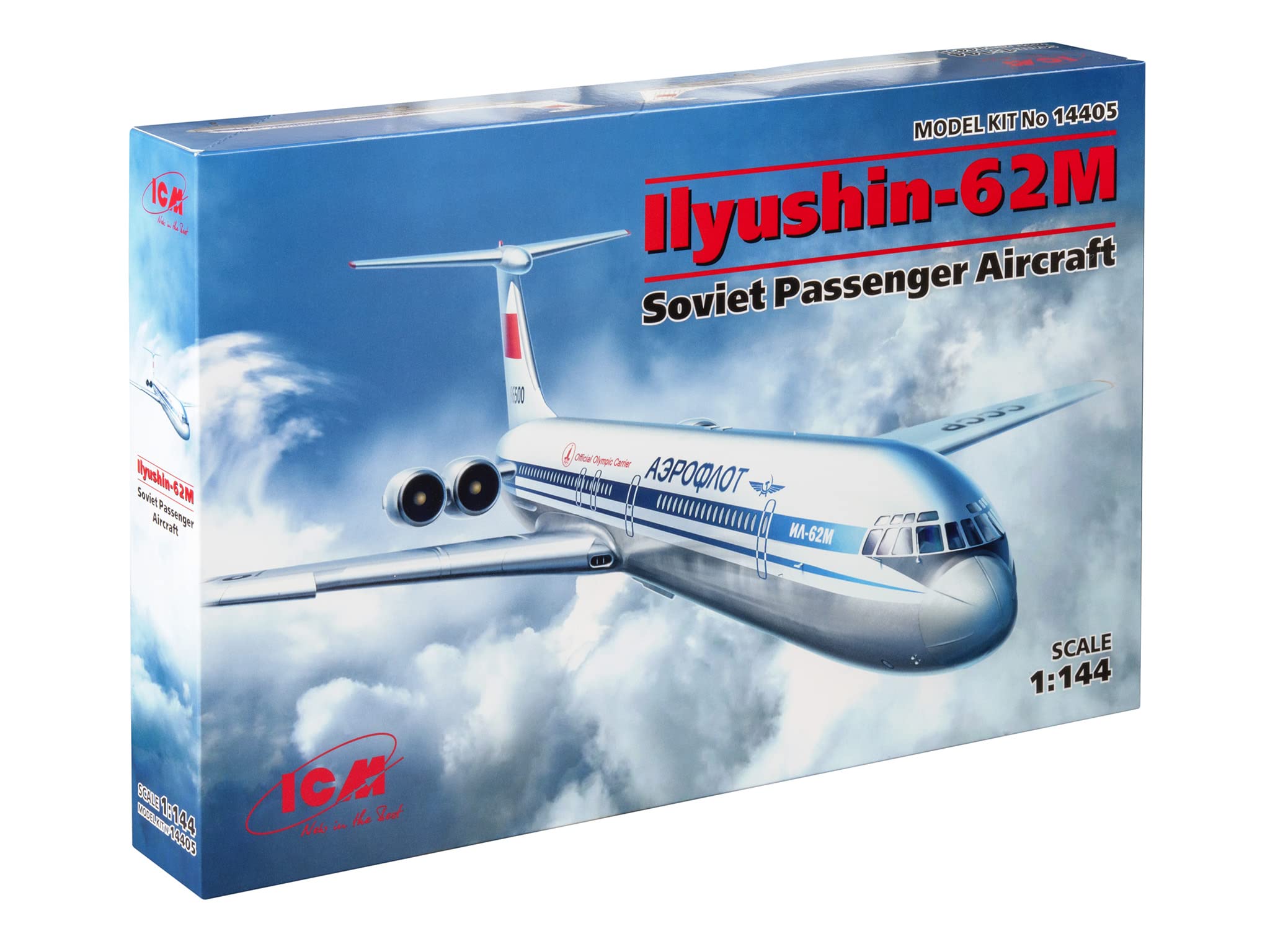 ICM 1/144 Ilyushin Il-62M Soviet Passenger Aircraft Aeroflot - model kit