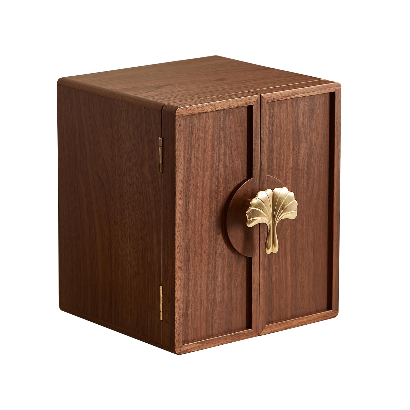 Photo 1 of CHOSIN Black Walnut Wooden Jewelry Box 5 Layer Large Wood Jewelry Organizer Brass Handle for Necklaces Rings Earrings Watches Storage Gifts for Women (7.9x8.7x10.0inches)