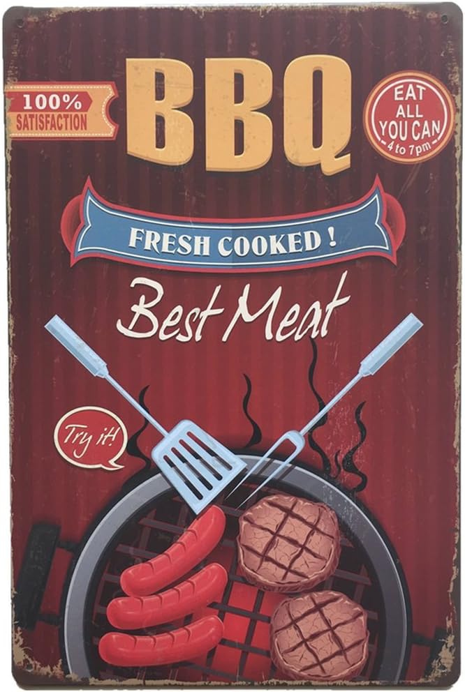 AiYahoo Warning Signs with There is Nothing Here Worth Dying for Retro Vintage Bar Metal Sign 12x8 Inches (BBQ Sign)