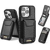 SkyEagle Compatible with iPhone 12 Pro Wallet Case with Card Holder,Women Men Phone Case PU Leather RFID Blocking Shockproof Magnetic Flip Cover Credit Card Slots Kickstand,for Apple 12 6.1,(Black)