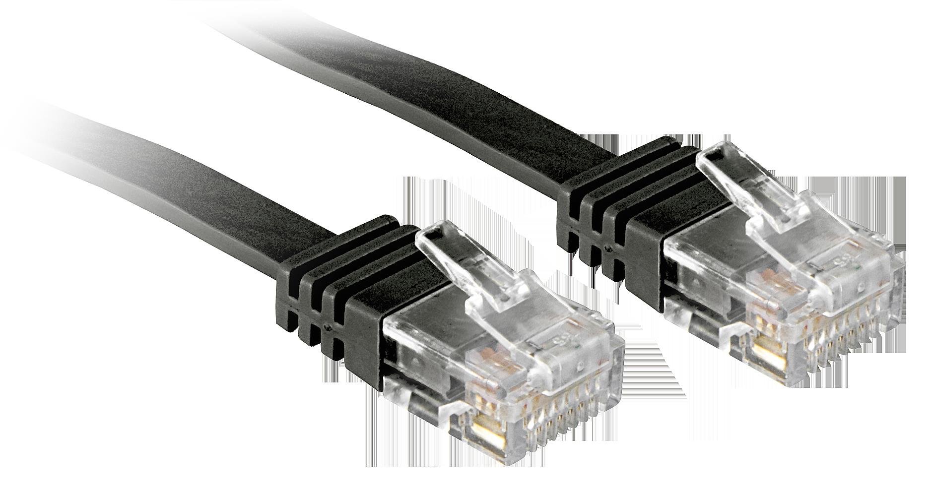 Lindy 47523 Flat Cable Category 6 Non-Shielded 3 m Black — image 1