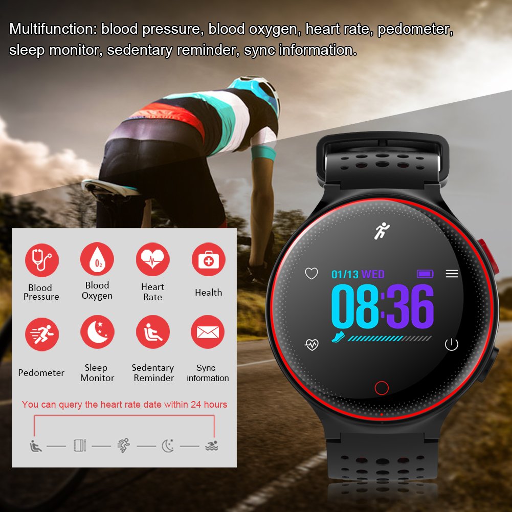 Pasaki - Reloj inteligente con Bluetooth, pantalla de color de 1 ...