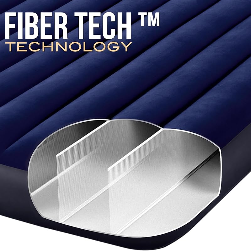 Dura-Beam Camping Matratze für 2 Person Luftbett 183 x 203 x 25 cm max. 272KG – Gästebett aufblasbares Bett Campingbett , Fiber-Tech-Technologie (64755)
