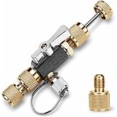Behonor HVAC Valve Core Removal Tool,Valve Core Remover Installer Tool,1/4"&amp; 5/16" Dual Valve Mega Flow Vacuum-Rated Valve Core Removal Tool,20 Microns Vacuum,Essential HVAC Tools for R32 R410 R22 R12