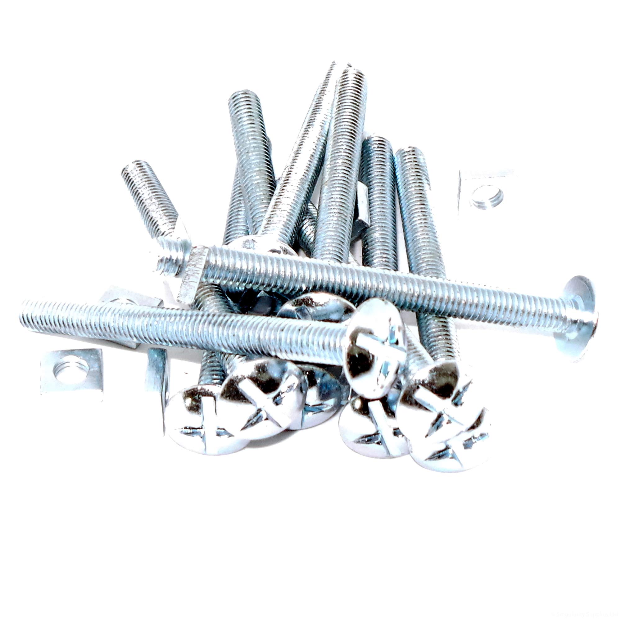 M6 (6mm x 50mm) Roofing Bolt & Nut - Steel (Pack of 10)