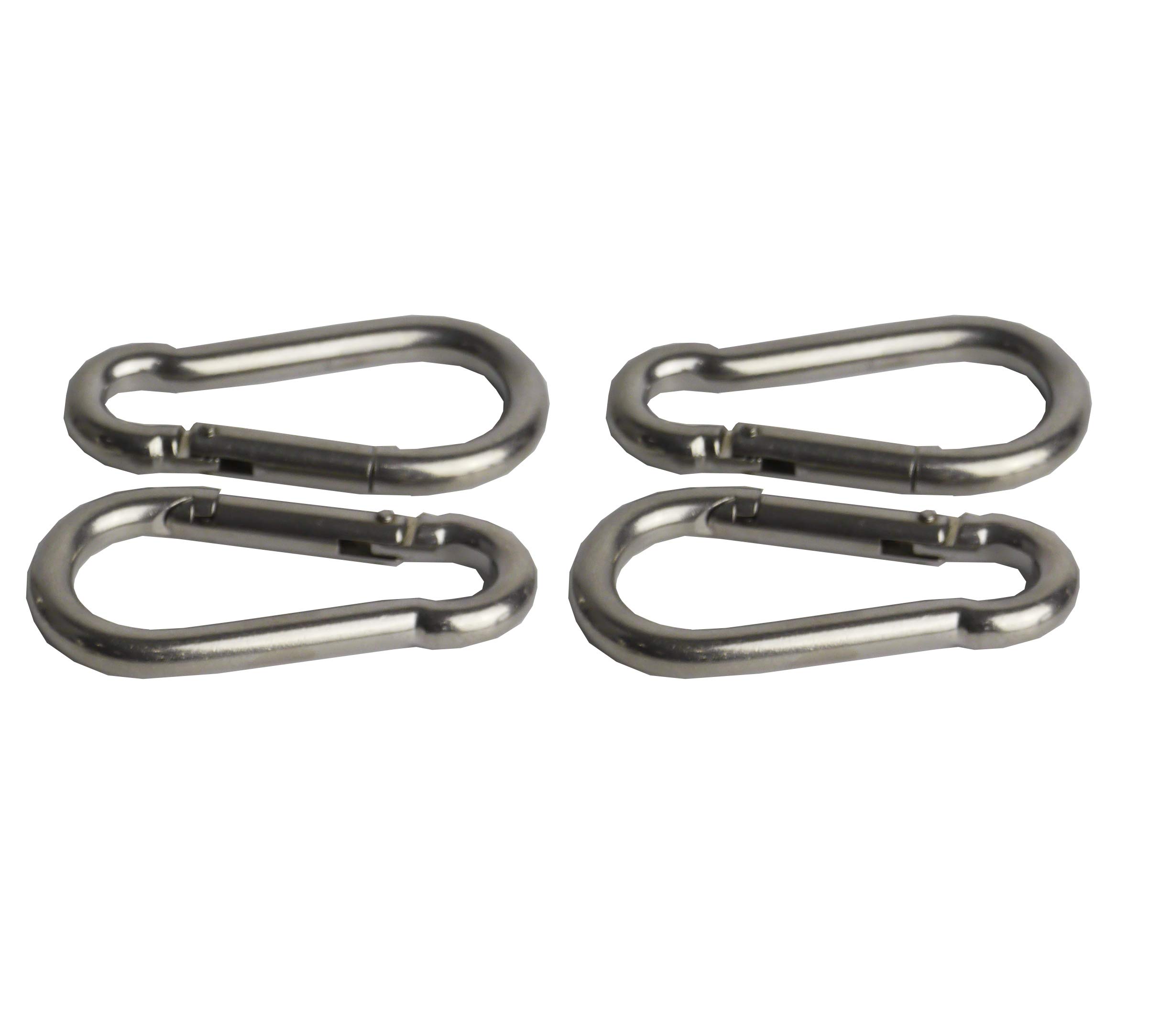 Savage Island 4pcs Carabiner Hook (M8) - High Strength 304 Stainless Steel Karabiner Clips, Carabiner Chain Clip Hook for Outdoor, Camping, Hiking, Heavy Duty Snap Hook