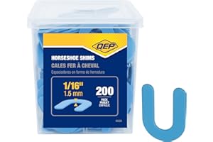 QEP 10320 Horseshoe Shim Tile Spacers for Marble, Granite and Stone Floor and Wall Installations, 1/16", 200 pack