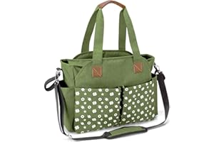 Homlynn Diaper Tote Bag, Baby Changing Satchel Bag Messenger Weekender with 12 Pockets