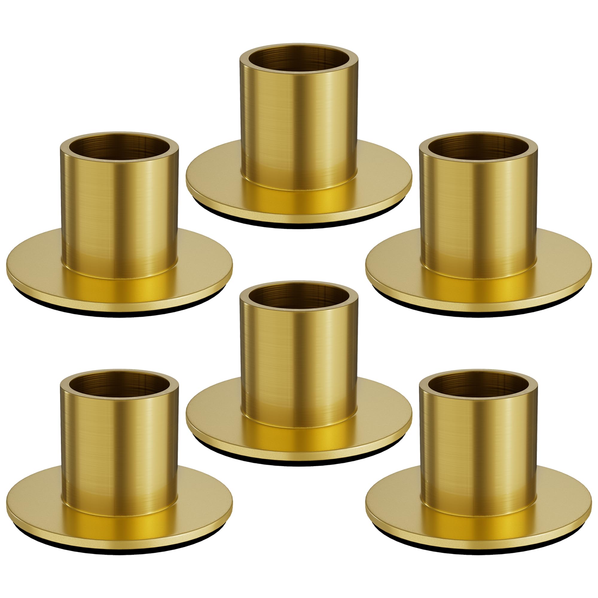 Photo 1 of Apsvwys 6 Pcs Brass Gold Candle Holders - Elegant Taper Candle Holders, Classic Candlestick Holders for Table Centerpieces, Festive Christmas Mantel Display or Sophisticated Home Decor