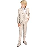 Lilax Boys' Suit Kids Tuxedo Wedding Ring Bearer Outfit 5-Piece Formal Dresser Suit Set