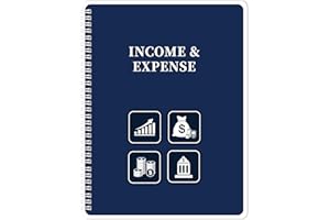 SIMANNIE Income and Expense Log Book – Bookkeeping Record Book/Accounting & Bookkeeping Ledger Log Book, 9" x 11", Small Business Ledger Book with Polypropylene Cover - Navy