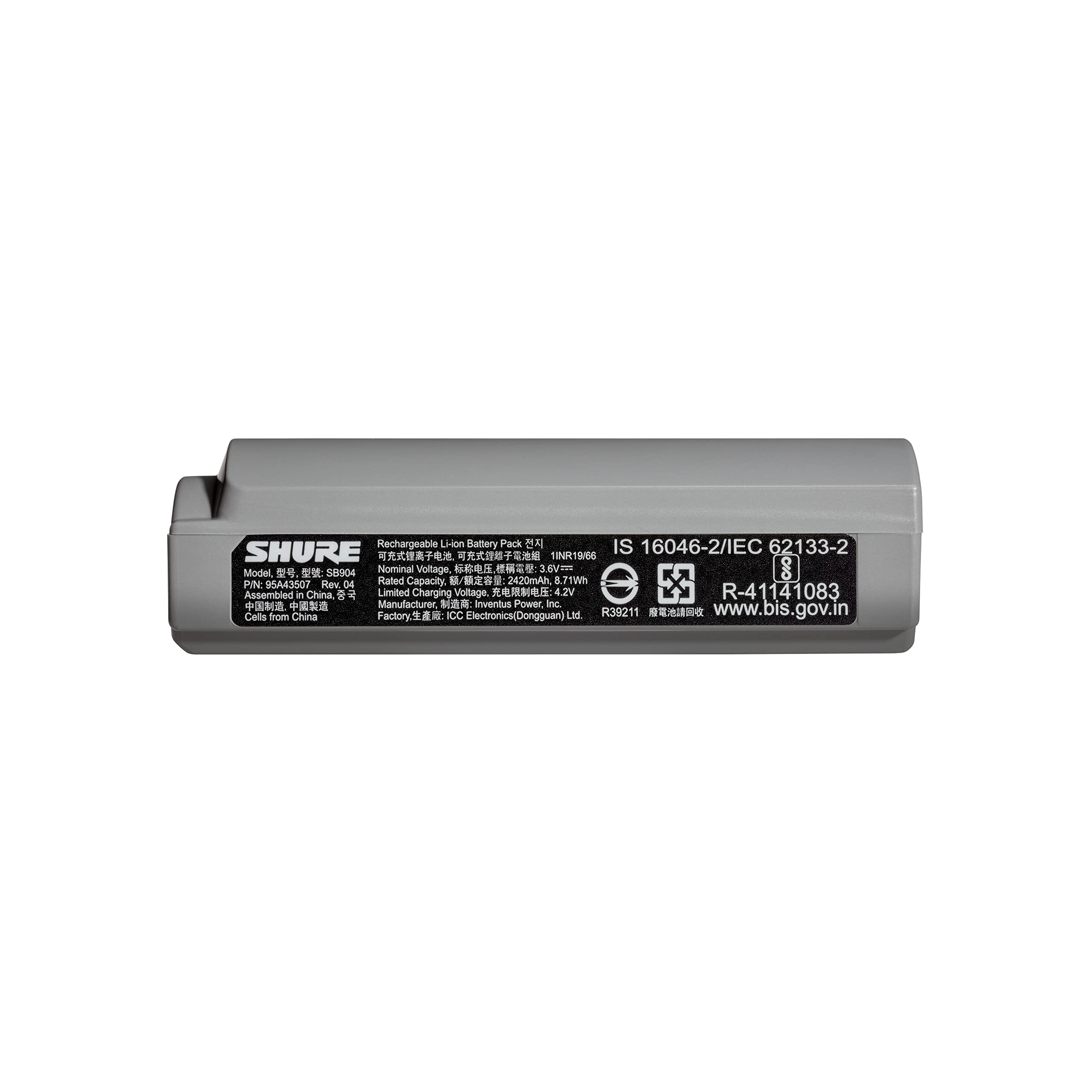 Shure GLX-D+ Dual Band SB904 Lithium-Ion