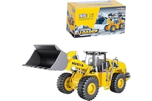 Qcar 1/60 Wheeled Loader Heavy Duty Construction Metal Bulldozer, Loder Vehicle Toys for Kids, Outdoor Sandbox Car Toys, Birthday Gift Toddler Boy Kid