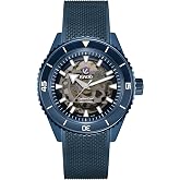 Rado - Captain Cook - Men's Automatic Swiss Watch - 43mm Blue Dial - Blue Rubber &amp; High-Tech Ceramic Bracelet - R32153209