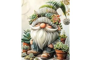 SOTYIOO Diamond Painting Kits for Adults. Gnomes Diamond Art Full Drill Round Gem Art 5D Diamond Dots Suitable Home Wall Decor 12x16inch