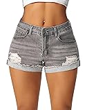 roswear Women's Ripped Mid Rise Stretchy Denim