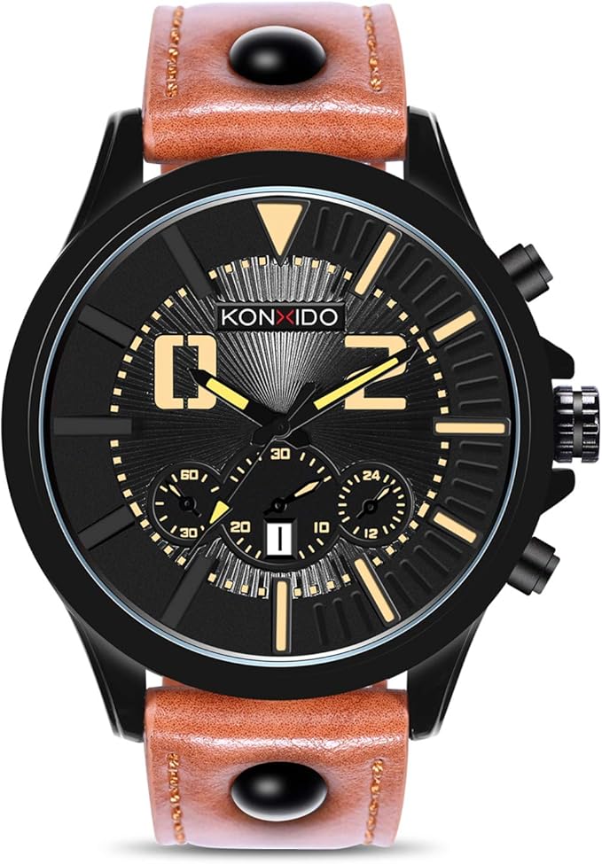 KONXIDO Watches Mens Unique Analog Quartz Waterproof