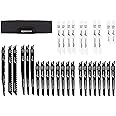 Amazon Basics Chromium Vanadium Steel Reciprocating Saw Blade Set with Organizer Pouch, Compatible For Plastic, 32-Pieces, Black & White