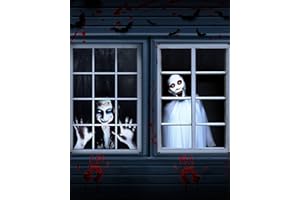 2 Pack of Halloween Female Ghost Curtain, Window Door Cover, Halloween Decoration, Party Decors