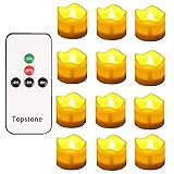 Topstone Remote contorl Tealights with Timer,Battery Operated Flameless Candle w