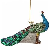 Kurt S. Adler Peacock Themed Purple Blue Teal Green - 5" Peacock Christmas Ornaments (Bird - NB1732)