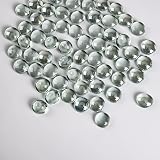 Hisredsun 290pcs Glass Pebbles 1.35kg Flat Marble Beads Vase Filler Stones