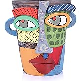 oliruim Unique Face Abstract Art Sculpture, Home Colorful Decor Statue for Modern Eclectic, TV Stand Accent, Coffee Table, Sh