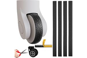 JARCOE 4 Pcs Luggage Wheels Covers Silicone, Suitcase Wheel Covers, Cuttable Silicone Luggage Wheel Protector, Silent Noise Reduction Shock for Spinner Wheel Suitcases or Office Chair Caster Black
