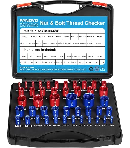 SSKFHGI Nut Bolt Thread Checker 44 Thread Identifier Gauge Inch And Metric Screw Us