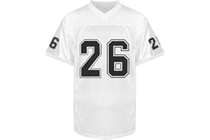 KUAIPAO Men's No Name Football Jersey #1#11#26#31 White Stitched