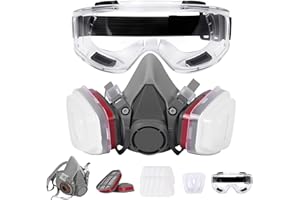 Reusable Respirator Half Face Mask, Gas Cover Organic Vapor Mask and Filters: Painting, Against Dust,Woodworking, Constructio