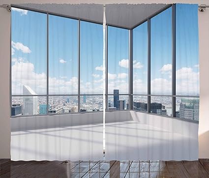 Amazon Com Ambesonne Modern Decor Curtains Cityscape