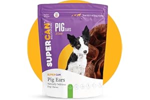 SUPER CAN BULLYSTICKS SUPERCAN BULLYSTICKS Pig Ears for Dogs (20 Count) | All Natural Healthy Dog Treats for Large, Medium and Small Dogs | Natural Chews Alternative to Rawhide | Long Lasting Chews