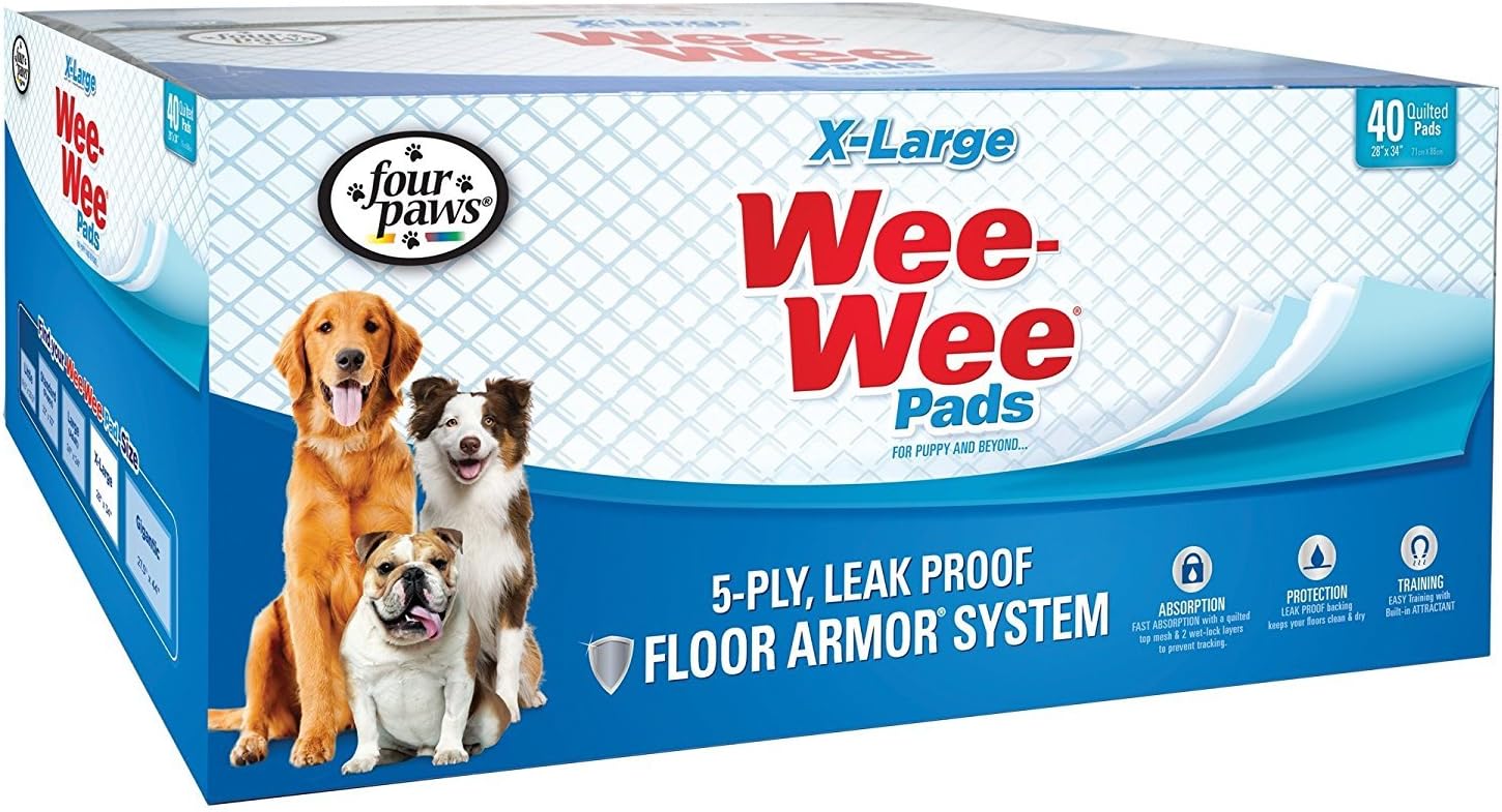 Wee-Wee Puppy Training Pee Pads 40-Count 28" x 34" X-Large Size Pads for Dogs : Pet Training Pads : Pet Supplies