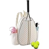 Lufstd Tennis Racket Bag, Tennis Bags for Women, Quilted Sling Crossbody Backpack with Hook, Water Resistant Tennis Racket Cover for Pickleball, Racketball
