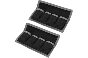 PATIKIL Camera Battery Pouch Cases, 4 Pocket Nylon DSLR Battery Case Holder Storage Bag for AAA Battery and LP-E6 LP-E8 NP-FW