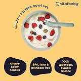 Vital Baby Silicone Suction Feeding Bowl & Spoon Green - Strong Suction view 4