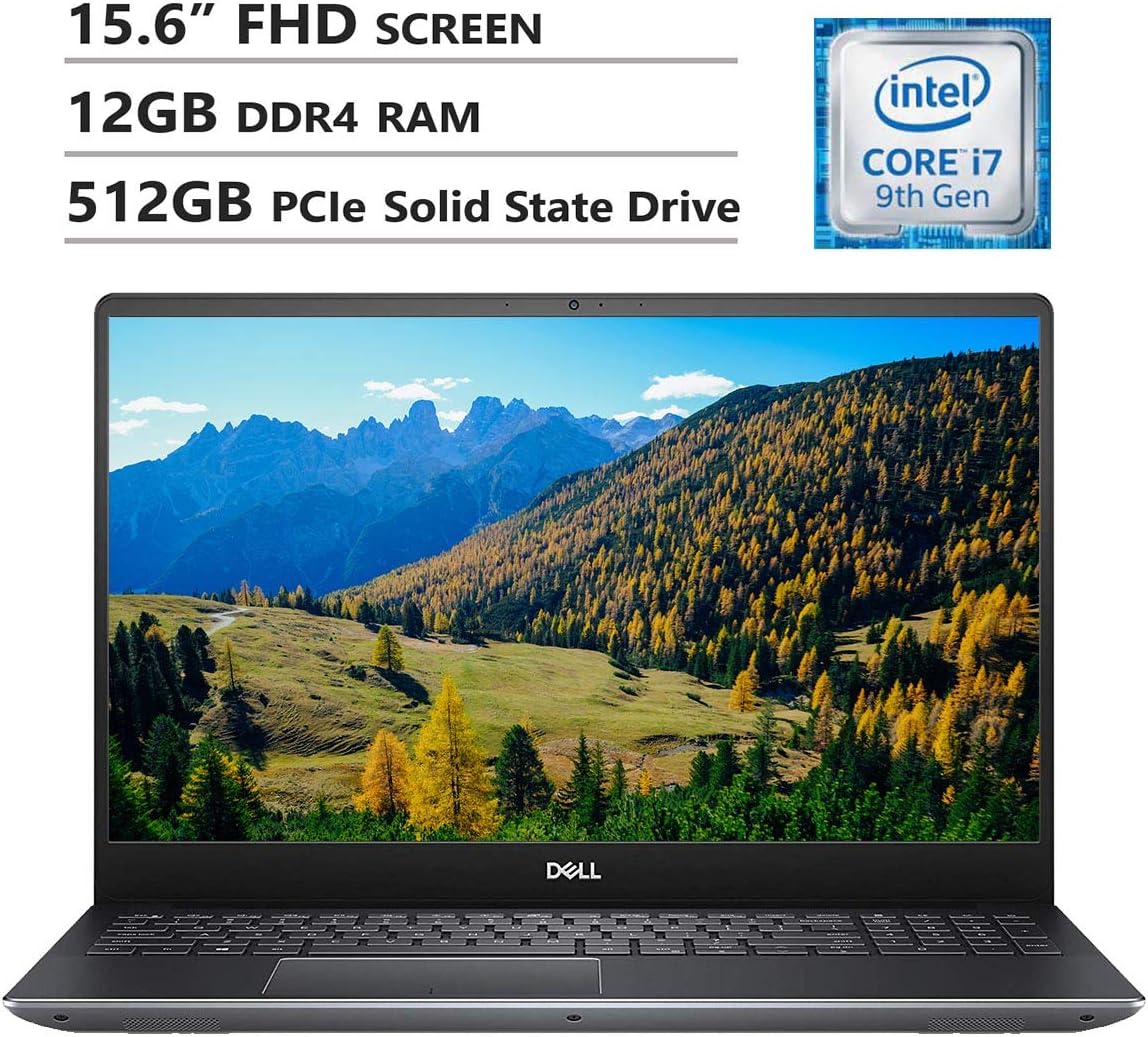 Dell Vostro 7590 15.6" Full HD Screen Laptop, Intel Core i7-9750H Up to 4.5GHz, NVIDIA GeForce GTX 1050, 12GB DDR4 RAM, 512GB PCIe SSD, Wireless-AC, HDMI, USB Type-C, USB 3.1, Windows 10 Pro, Gray