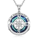 Compass Necklaces for Womens Jewelry for Wife Birthday Gift Ideas Wedding Anniversary Birthday Gifts for Her Gifts for Wife Sapphire Jewelry for Women, 18k Real Gold Filled S925 Sterling Silver Based