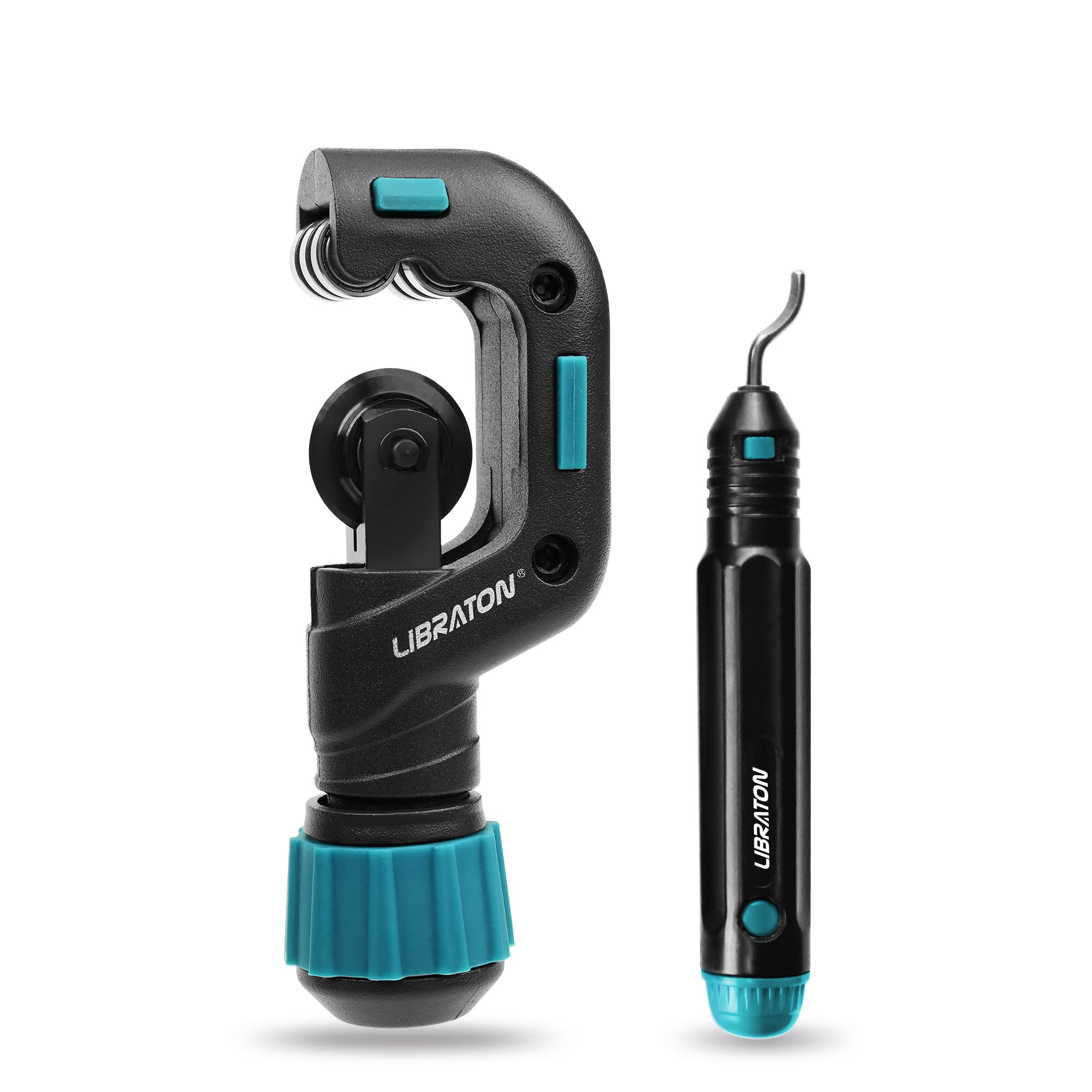 Libraton Copper Pipe Cutter, Tube Cutter (4-32mm), Stainless Steel Pipe Cutter Heavy-Duty, with High-Speed Steel Deburring Tool, for Copper Pipe, PVC Pipe and Thin Stainless Steel Tube