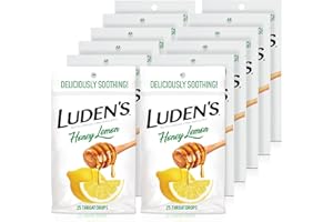 Ludens Deliciously Soothing Throat Drops, Honey Lemon Flavor, 25 Count, Pack of 12