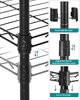 SONGMICS Bathroom Shelf 5-Tier Metal Rack 100 kg Load 123.5 cm Black view 6
