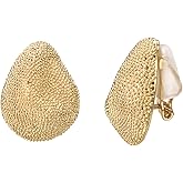 Yoursfs Gold Teardrop Clip On Earrings for Women Hypoallergenic Teardrop Earrings Non-pierced Trendy for Bridal Jewelry