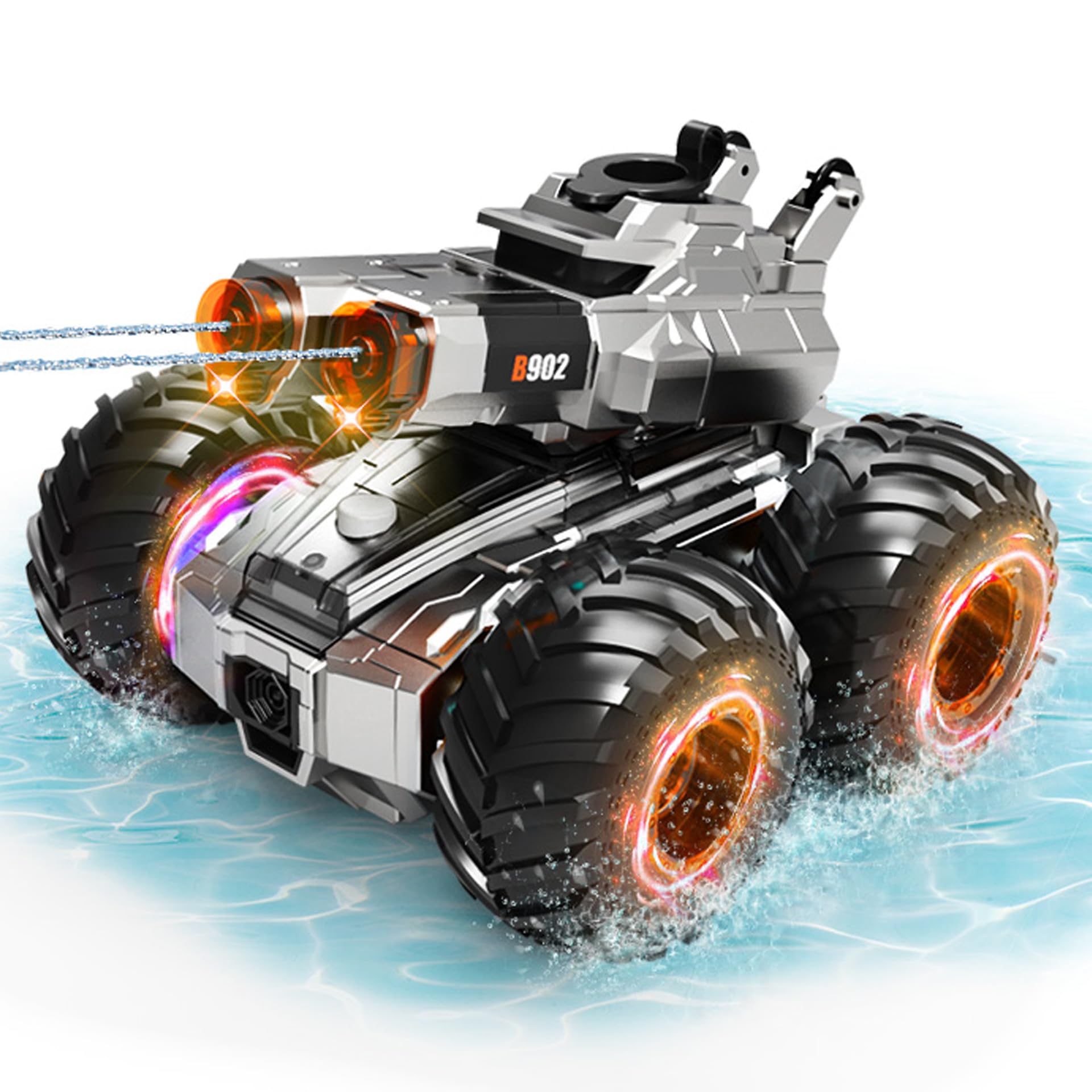 Photo 1 of Waterproof Remote Control Car with Water Gun,Rechargeable Amphibious Rc Car Boats,Gesture Sensing RC Stunt Cars Drive on Water,Outdoor Indoor Pool Toys for Kids,Birthday Gifts for Boys Girls Teens 8+