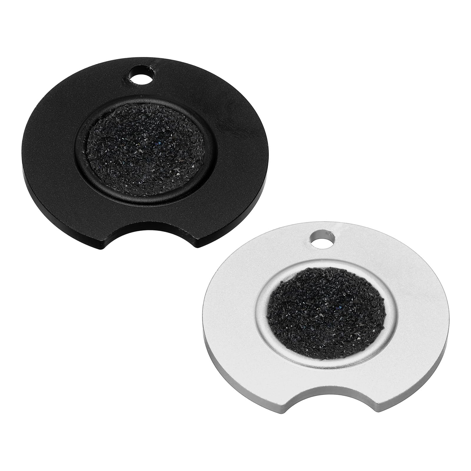 PATIKIL Pool Cue Tip Shaper, 2 Pack Aluminum Alloy Tip Scuffer Sander Tool Dime Radius Billiard Cue Accessories, Black/Silver Tone