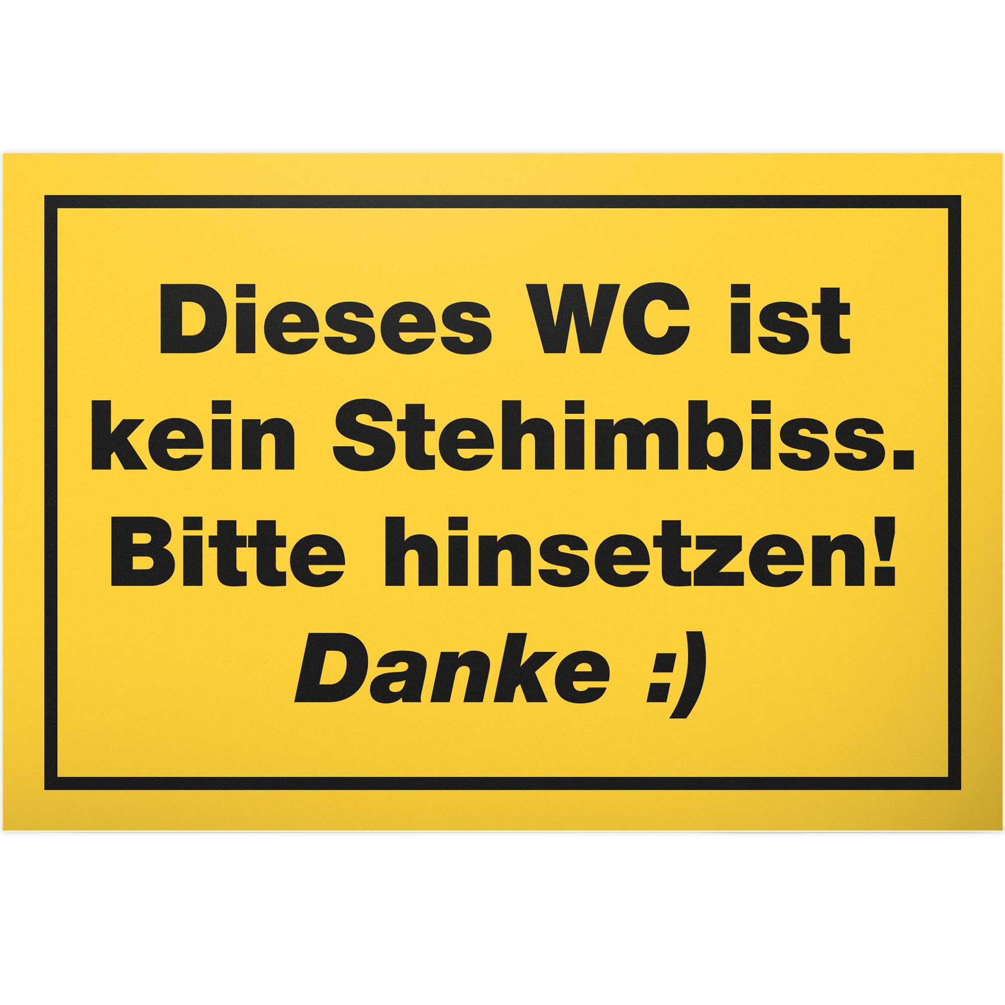 DankeDir! WC kein Stehimbiss - Plastic Sign 30 x 20 cm - Sign for Hanging Toilet Toilet Sign Funny Toilet Sign - Guest Toilet Door Sign Wall Funny Decorative Men Guests