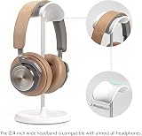 QinCoon Headphone Stand White Curved Storage Tray Heavy Base for AirPods Beats view 4