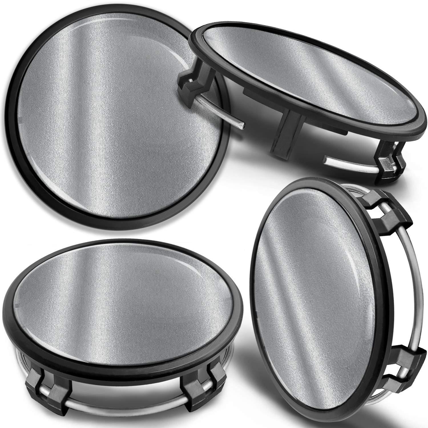 SkinoEu 75mm Wheel Centre Caps Set of 4 Compatible with Mercedes Benz Wheels – Plastic Black Alloy Wheel Hub Centre Caps Replacement – Compatible with OEM B66470207 B66470200 (CM 3)