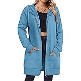 Zeagoo Women's Zip Up Hoodies Long Tunic Sweatshirts Oversized Fleece Casual Long Sleeve 2026 Fall Hoodie Jacket Coat